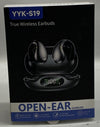 Open Ear Clip On Headphone Bluetooth 5.3 Wireless Earbud 4 HD Mic Earphone Black