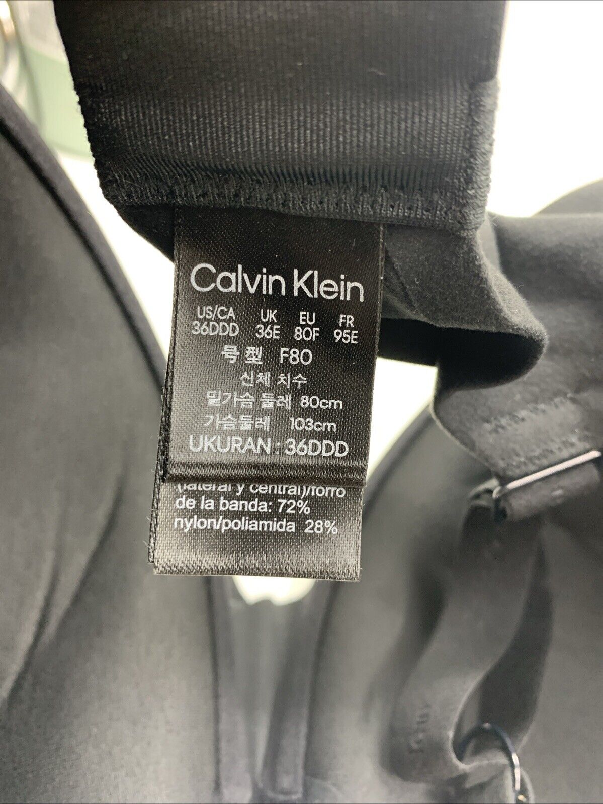 Calvin Klein Underwear Perfectly Fit T-Shirt Bra Black Women's Size 36DDD F3837