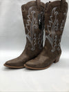 Women's Western Cowboy Boots Pull On Mid Calf Embroidered Chunky Heel Boots US 9