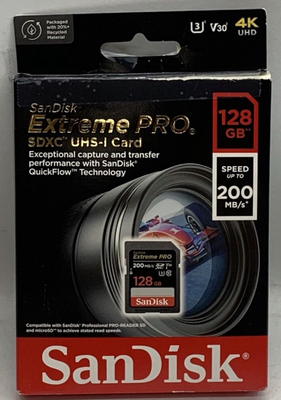 SanDisk Extreme PRO 128GB UHS-I U3 SDXC 200MB/s 4K Memory Card SDSDXXD-128G