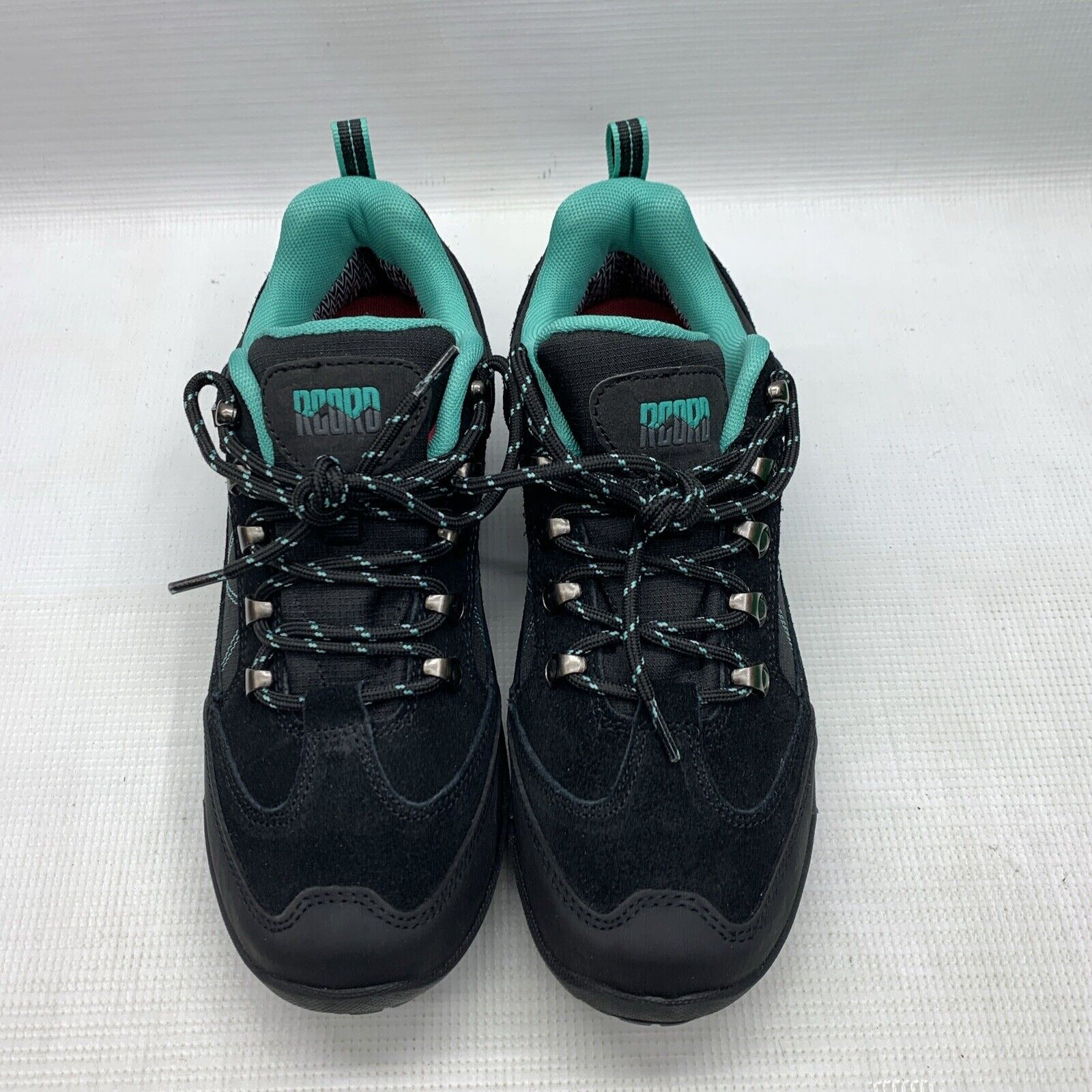 R-CORD Womens Hiking Shoes Teal And Black Size 9 Lace-up Outdoor Trekking Boots