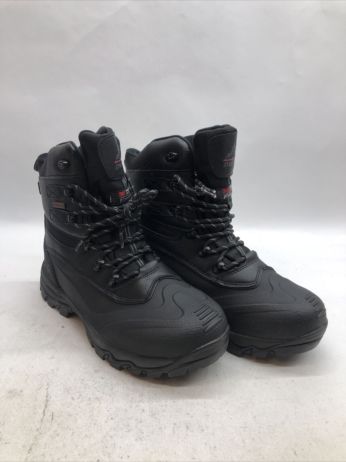 Nortiv8 160443-M Black Grey Thinsulate Waterproof Winter Boots Hiking Men Sz 9.5