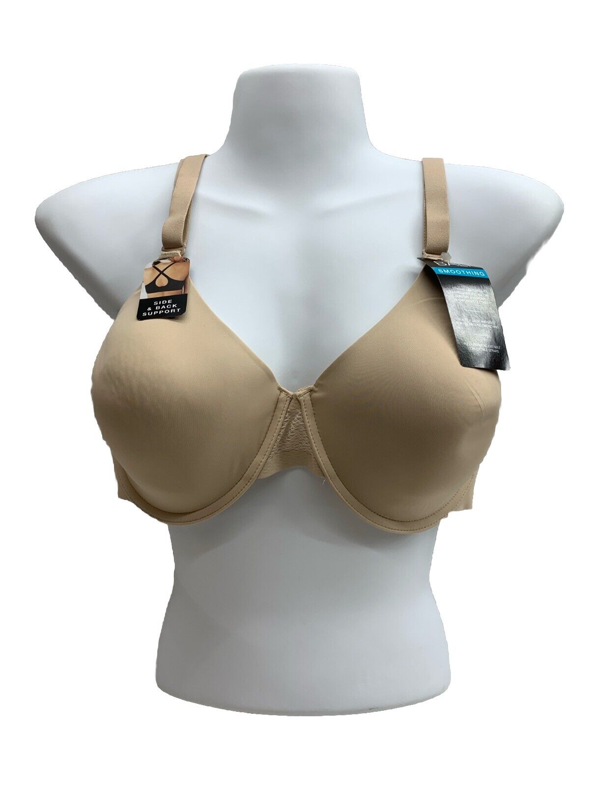 Bali DF4481 Sleek Support Smoothing Underwire T-Shirt Bra Beige 40C Full Coverag