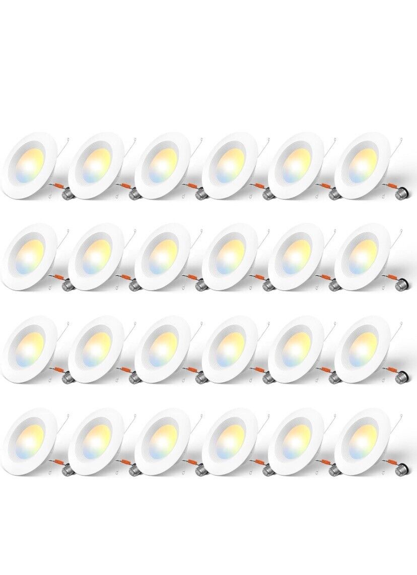 Amico 5/6 inch 5CCT LED Recessed Lighting, Dimmable, 12.5W=100W, 950L - 24 Pack