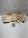 Women's Strapless Bra Plus Cup Underwire Multiway Full Coverage Size 42E Beige