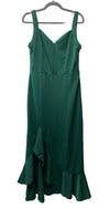 Grace Karin Small Green Midi Party Dress Jersey Ruffle Mermaid Sleeveless Large