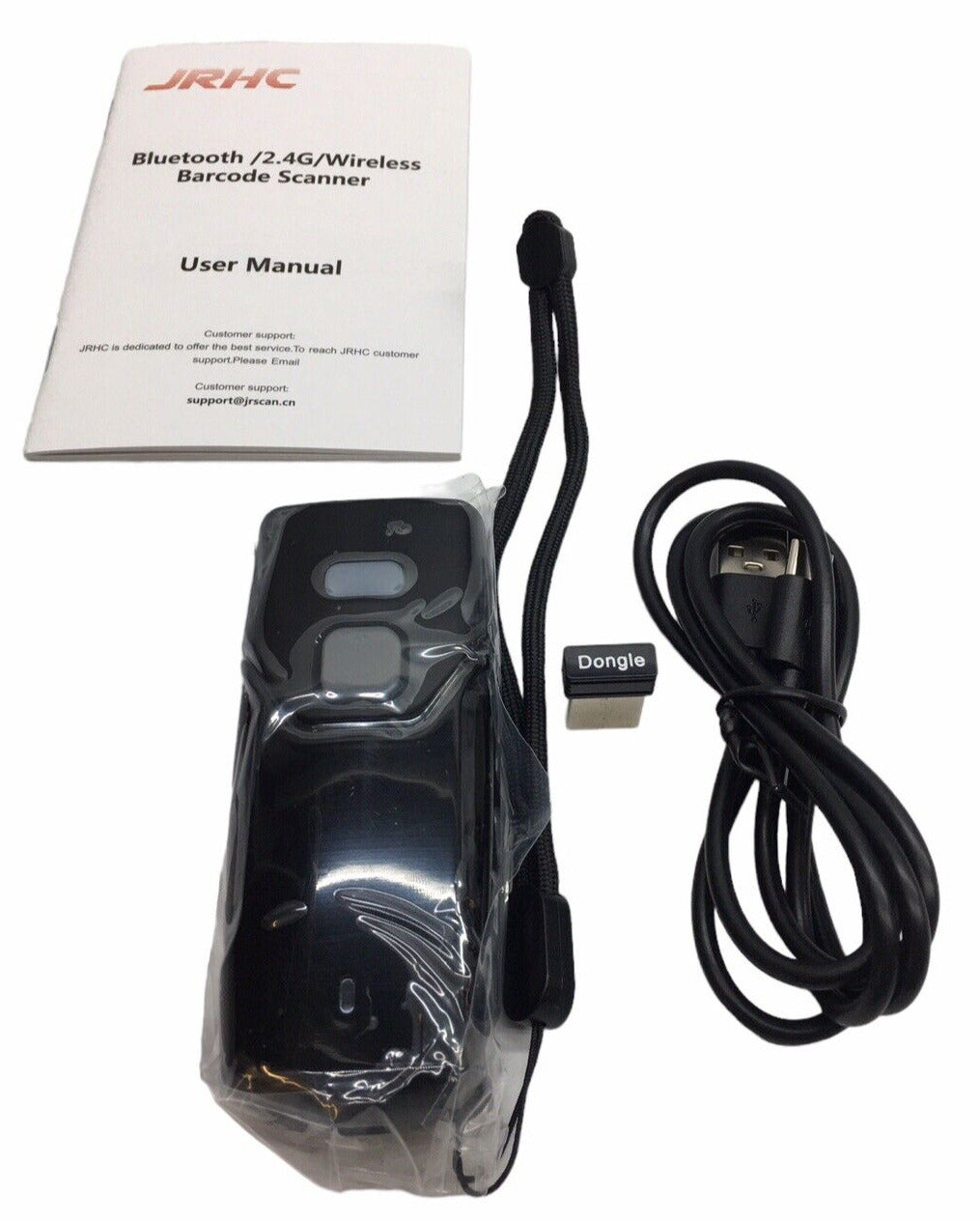 JRHC bluetooth 2.4G Wireless Black Mini Barcode Scanner HC-201D - Strong Light