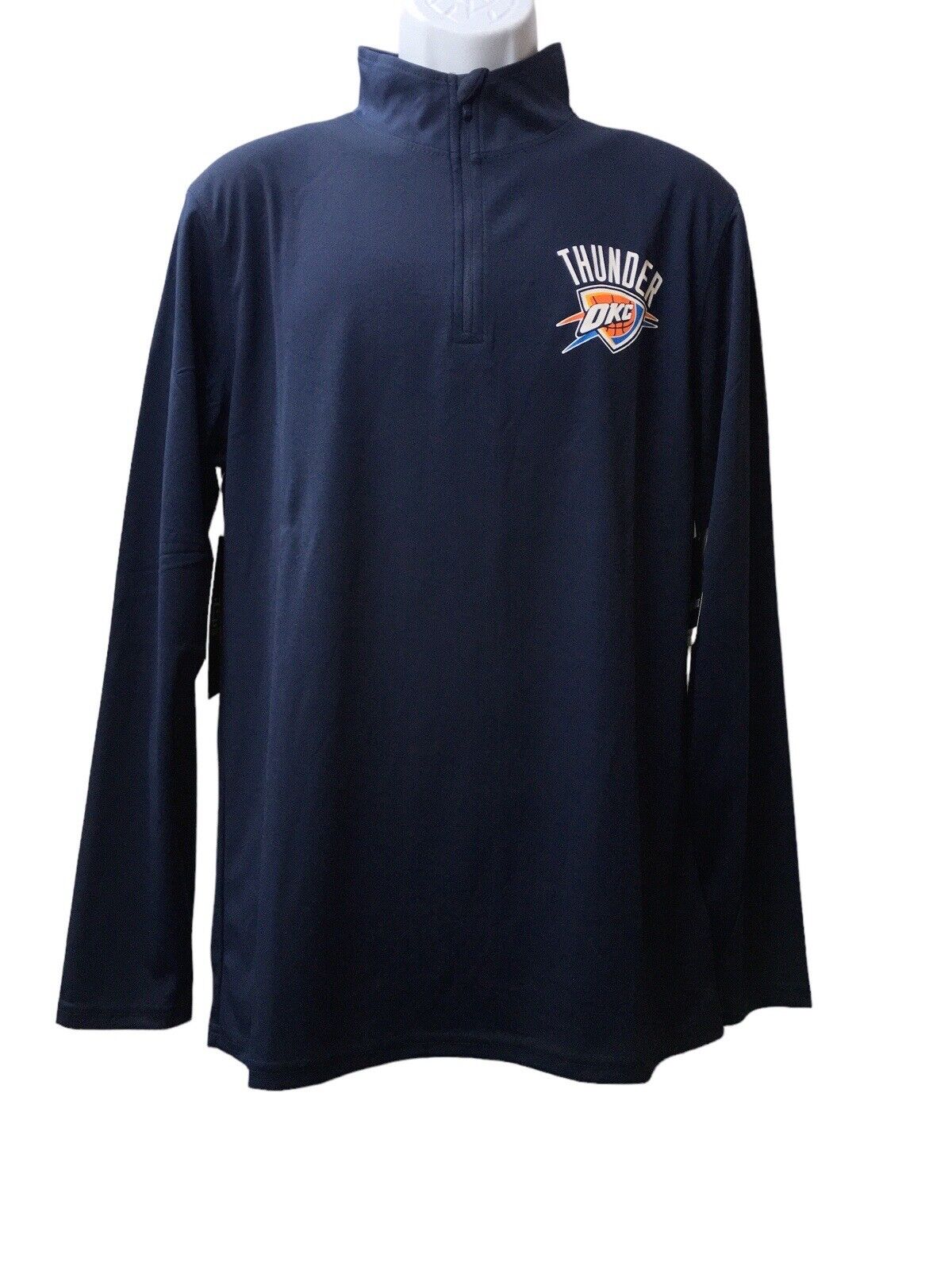 OKC Thunder Dri-Fit 1/4 Zip Pullover Long Sleeve Shirt Men Size Medium Blue