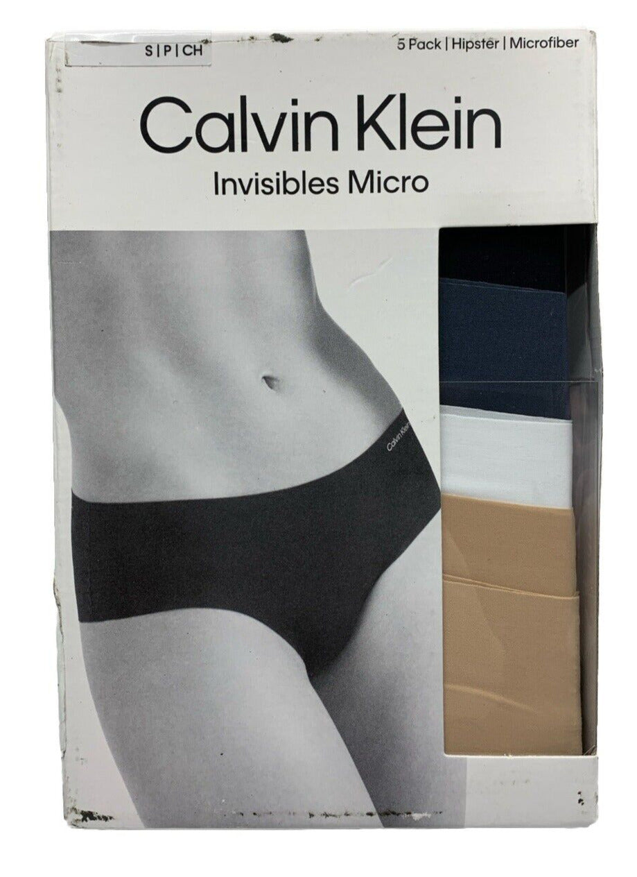 Calvin Klein Women's Invisibles Seamless Hipster Panties QD3557 Size S - 5 pack