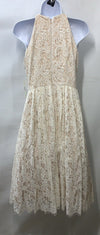 Eliza J Lace Women's Fit & Flare Dress Mid Halter Neck Dress Ivory 4 Sleeveless