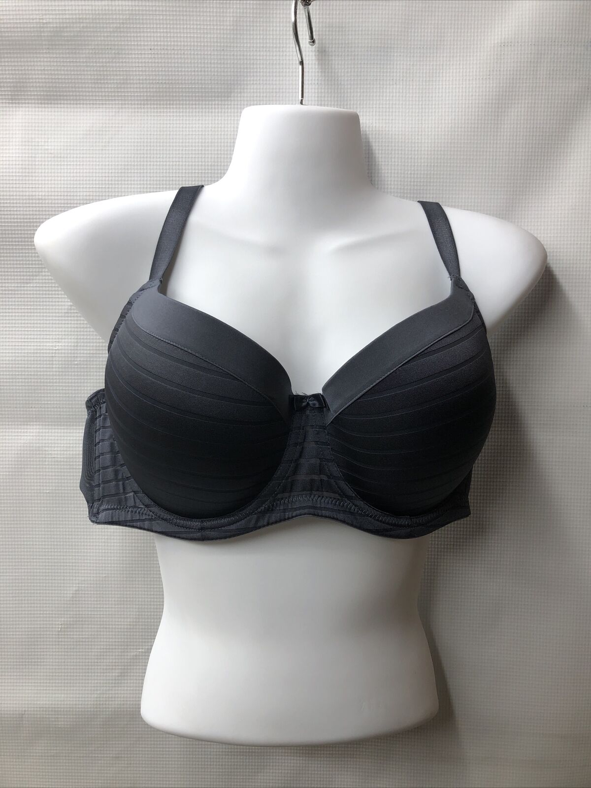 Dorina Carmen Light Padded Soft Silk Demi Bra Blue Charcoal/white Size 36DD 2pk