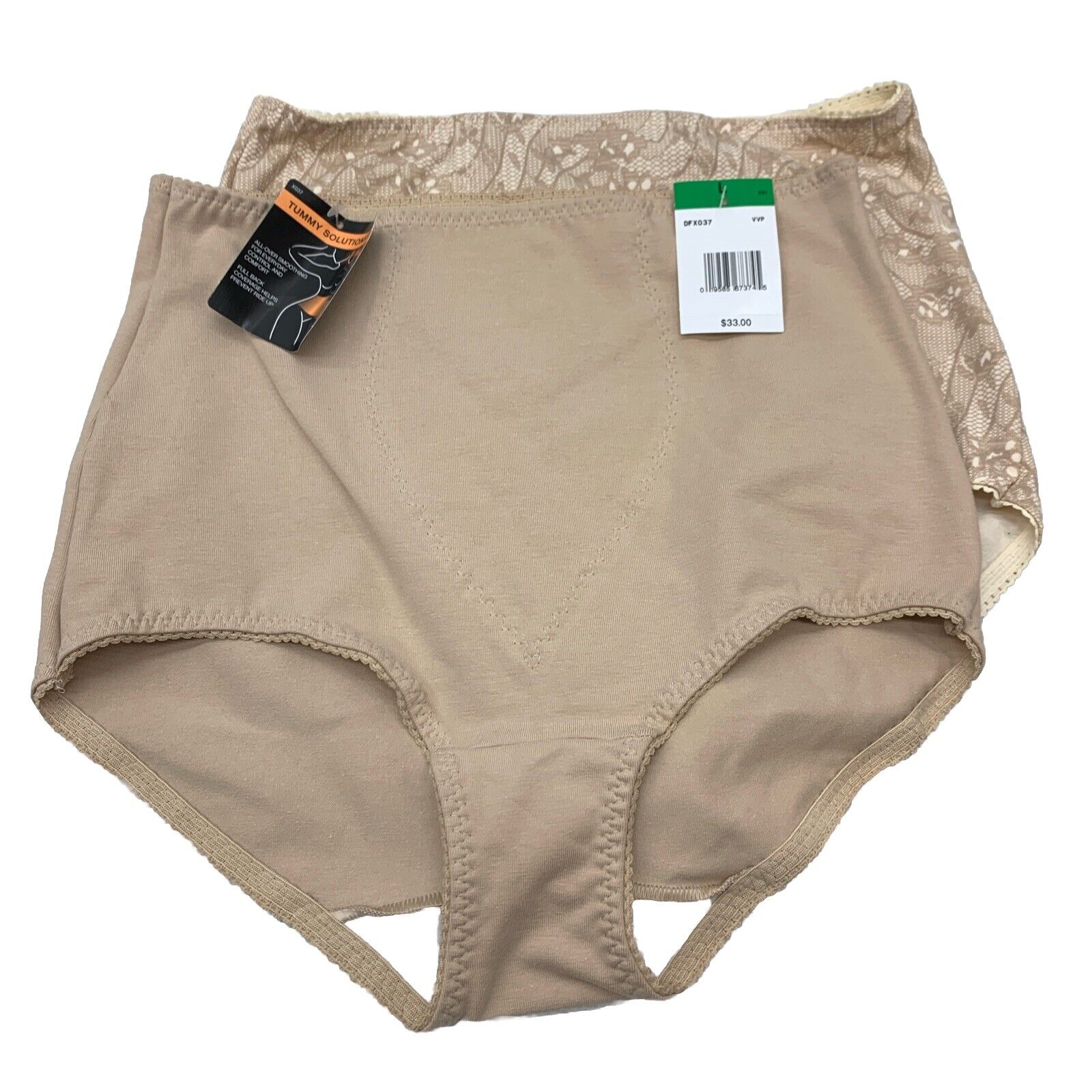 Bali Women's Light Tummy-Control Cotton Brief Underwear Size  L Panties 2-Pack