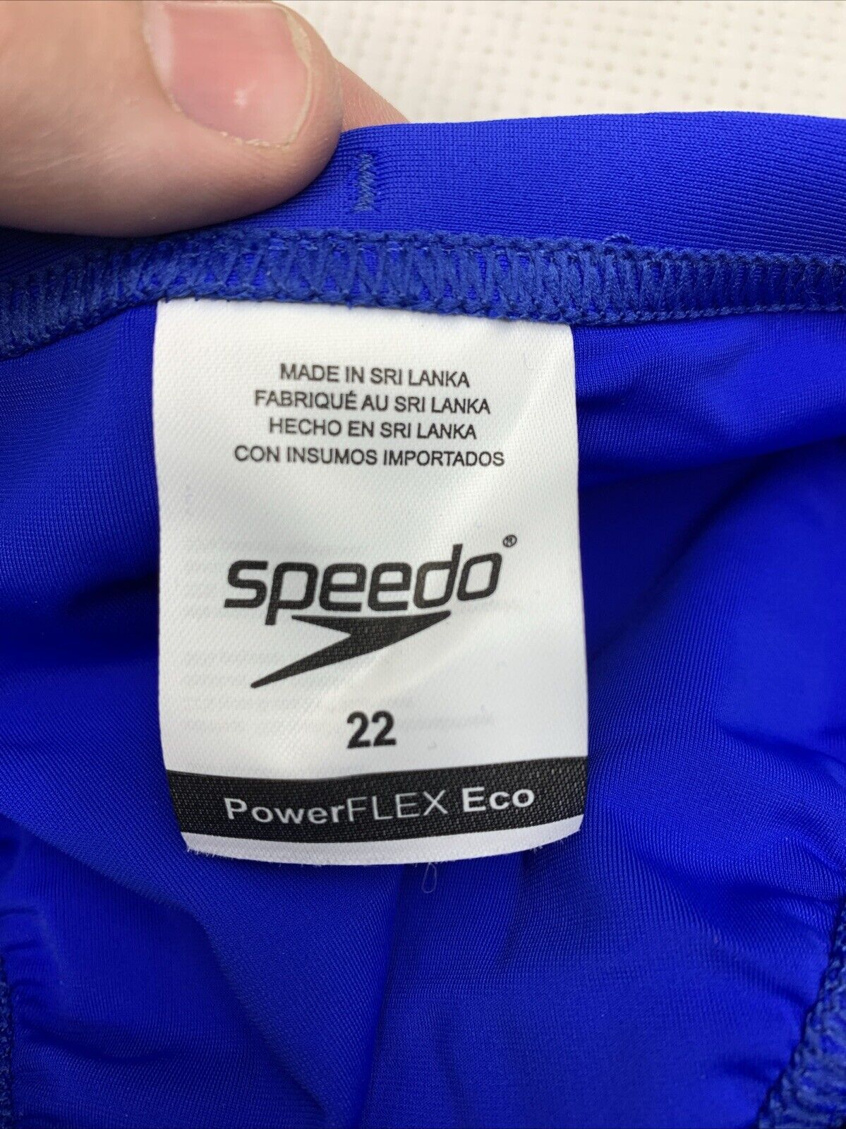 NWT Speedo SIZE 22Y Powerflex Eco Royal Blue Bikini Swim Brief Trunks Underwear