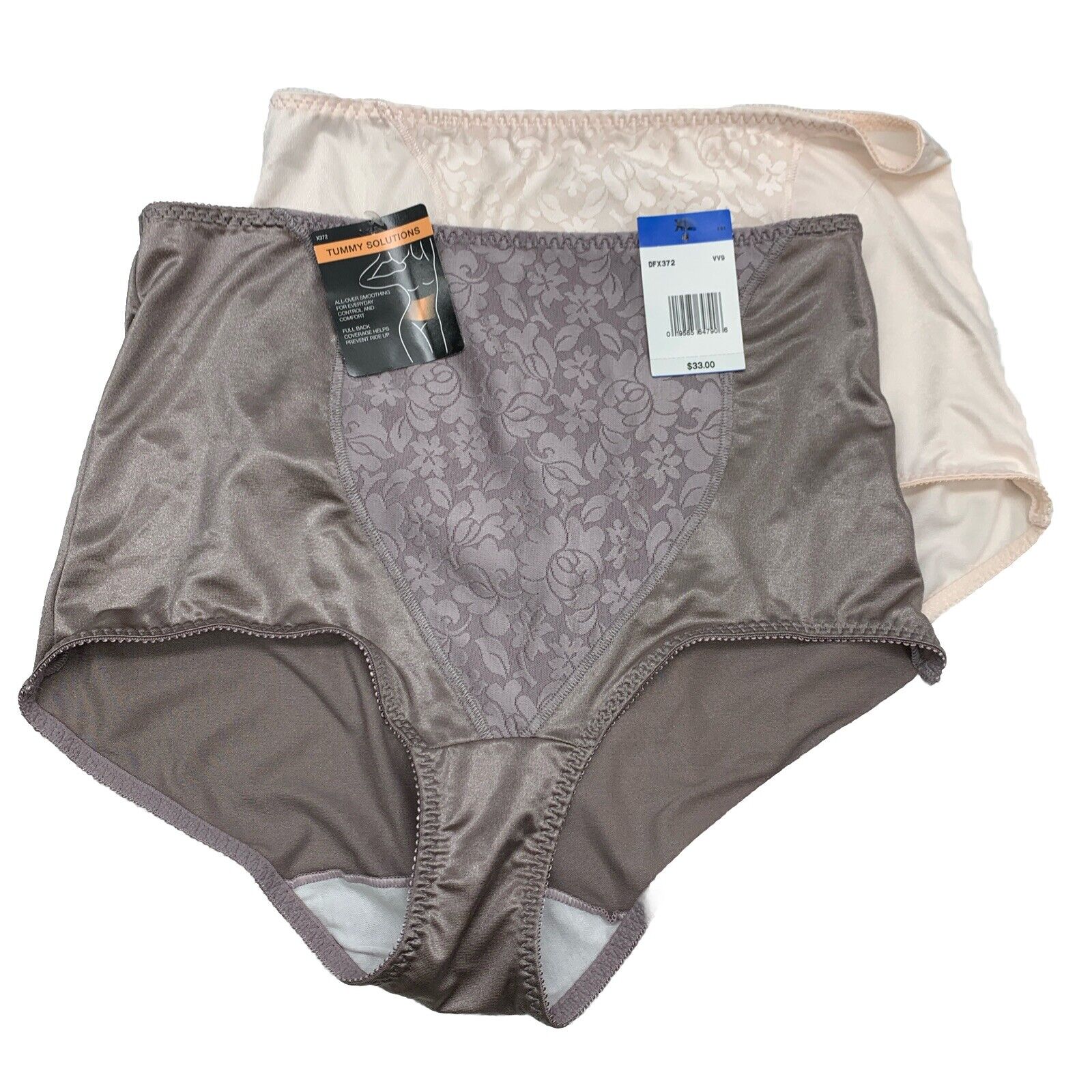 Bali DFX372 Lace Panel Shaping Light Control Brief Size XL Underwear - 2-Pack