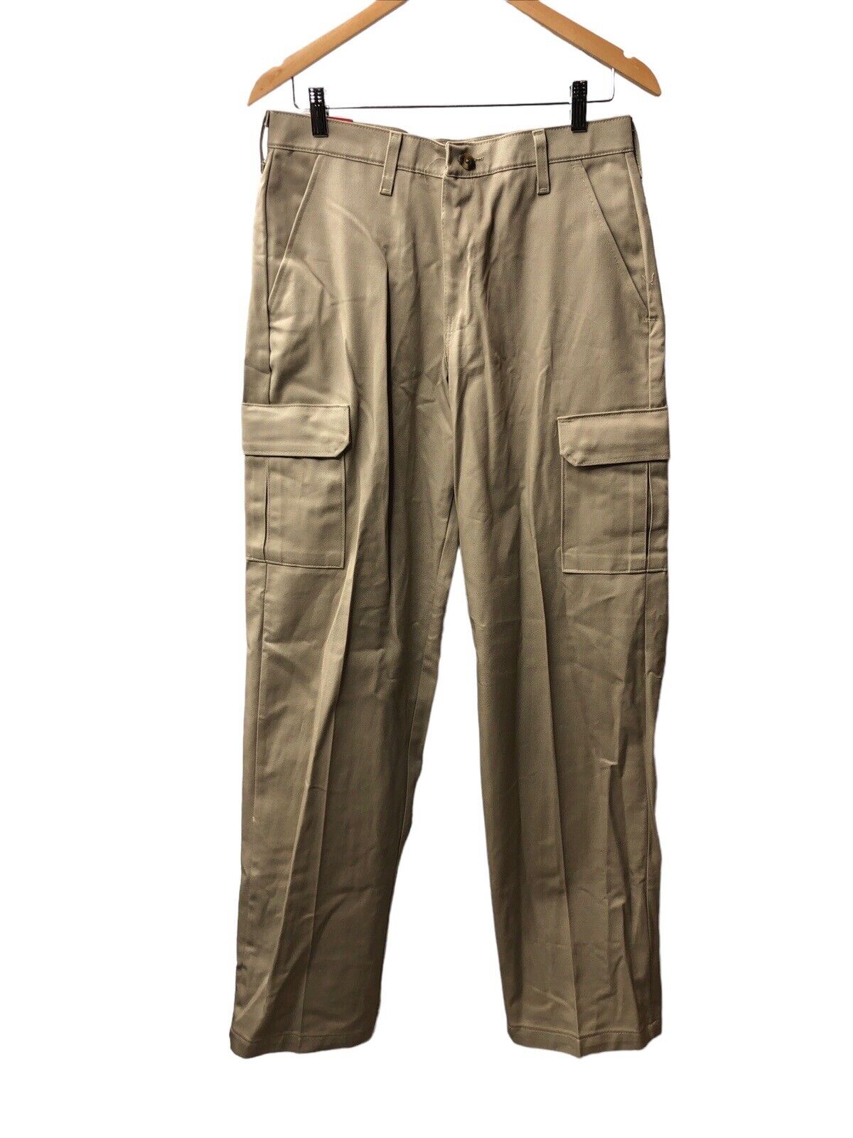 Red Kap Men's Cotton Cargo Khaki Long Pant PC76KHO Size 30x32 with Pockets