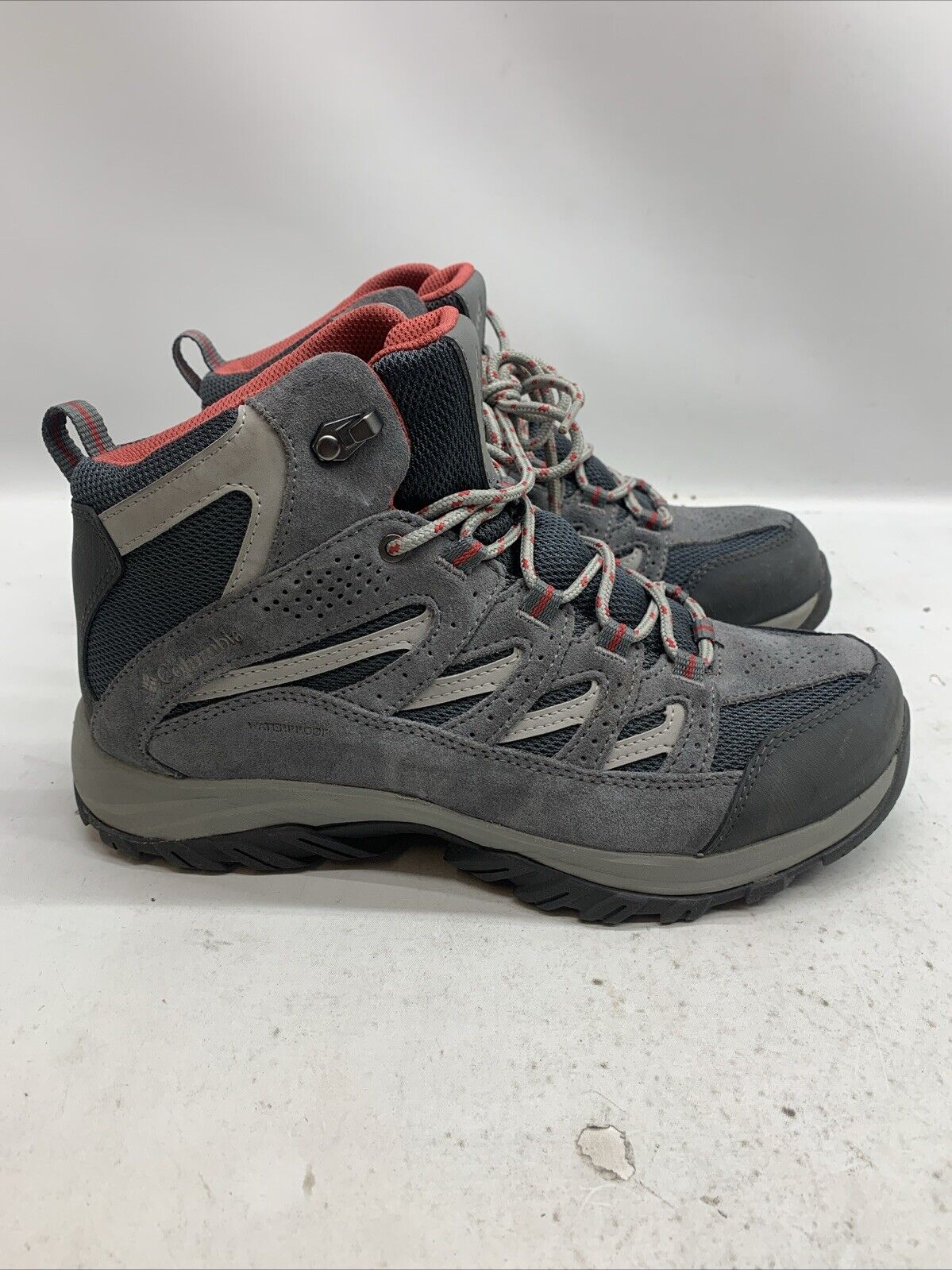 Columbia Crestwood Mid WP Waterproof Hiking  Boots Gray Womens Size 10 Lace-up