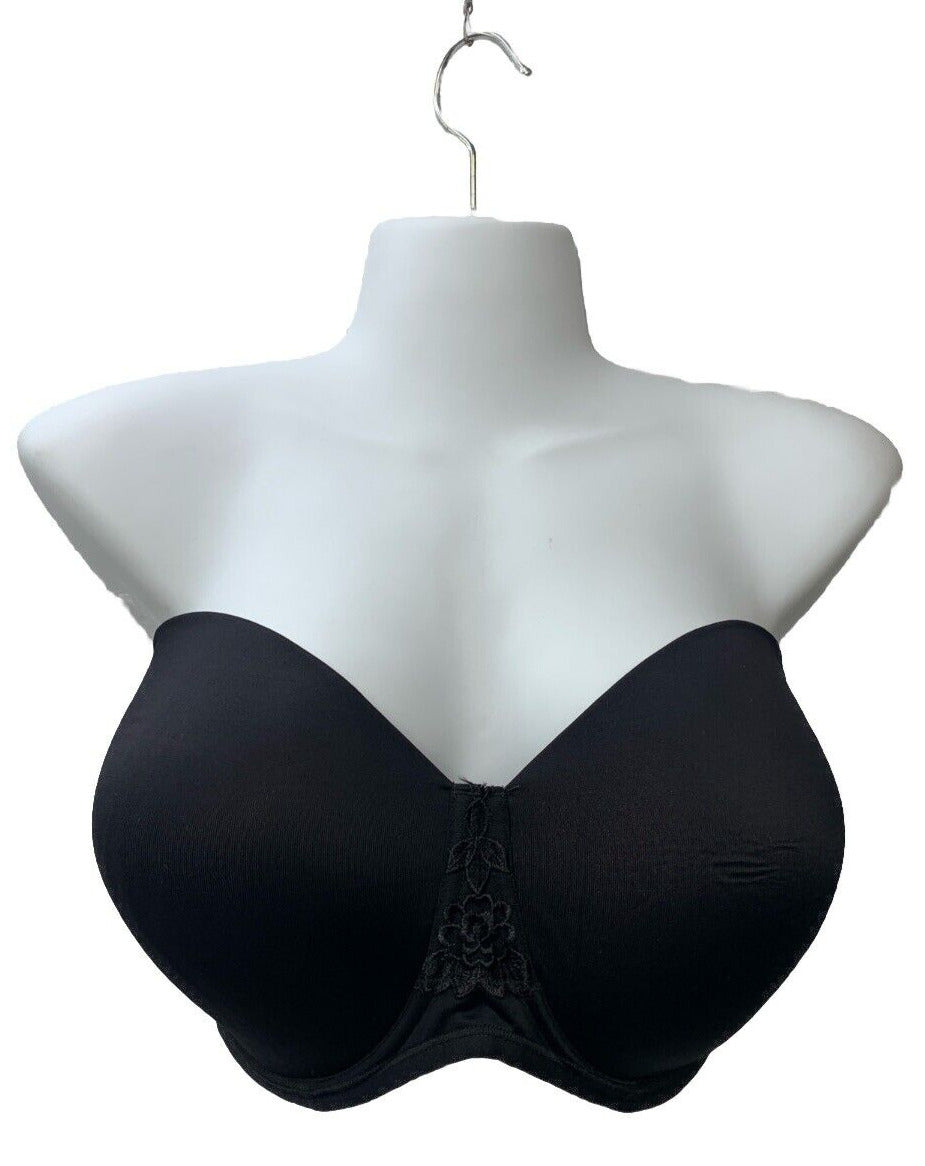 Vanity Fair Beauty Back Strapless Bra 74380-0500 Size 42DD Black 4-way Stretch