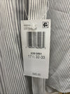 417 by Van Heusen Men's 32-33 Long Sleeve Button Down Shirt White/Gray Striped