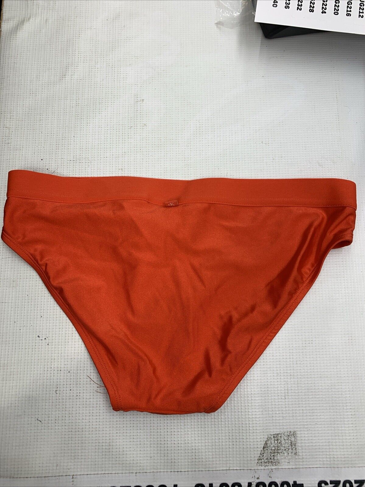 Calvin Klein Women's Low Waisted Elastic Logo Triangle Bikini Set Size S Red