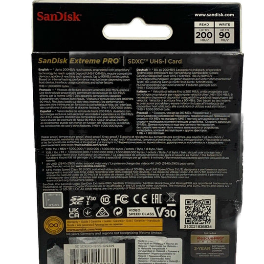 SanDisk 128GB Extreme PRO SDHC And SDXC UHS-I Memory Card - SDSDXXD-128G-GN4IN