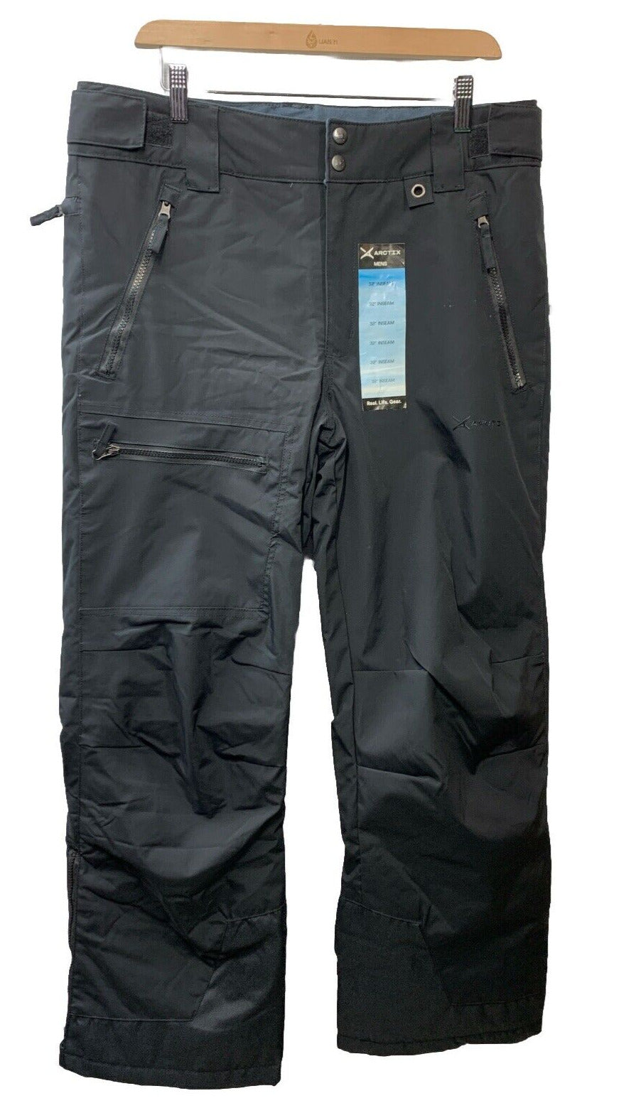 Arctix Men's Mountain Insulated Long Ski Pants, Black - Size Medium/32