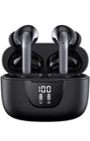 Bluetooth 5.3 True Wireless HiFi Stereo Earbud Long Battery Life LED Power Black