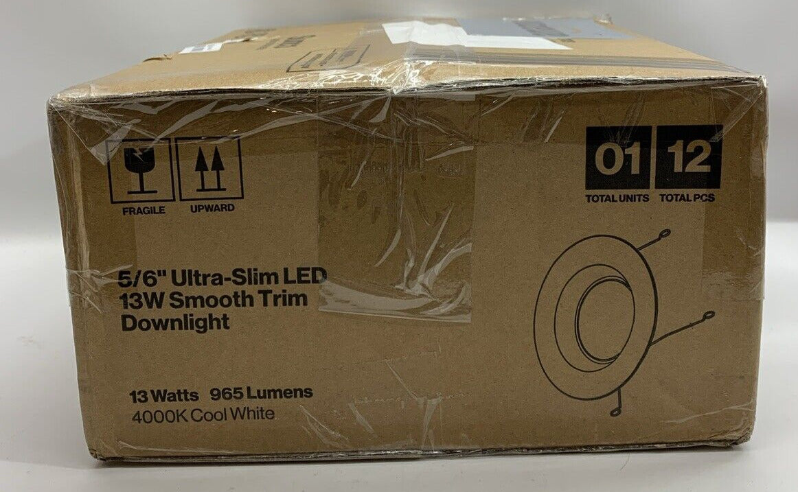 Sunco Lighting 5/6 Inch Ultra-Slim LED Recessed 5000K White 13 Watts - 12 Pack