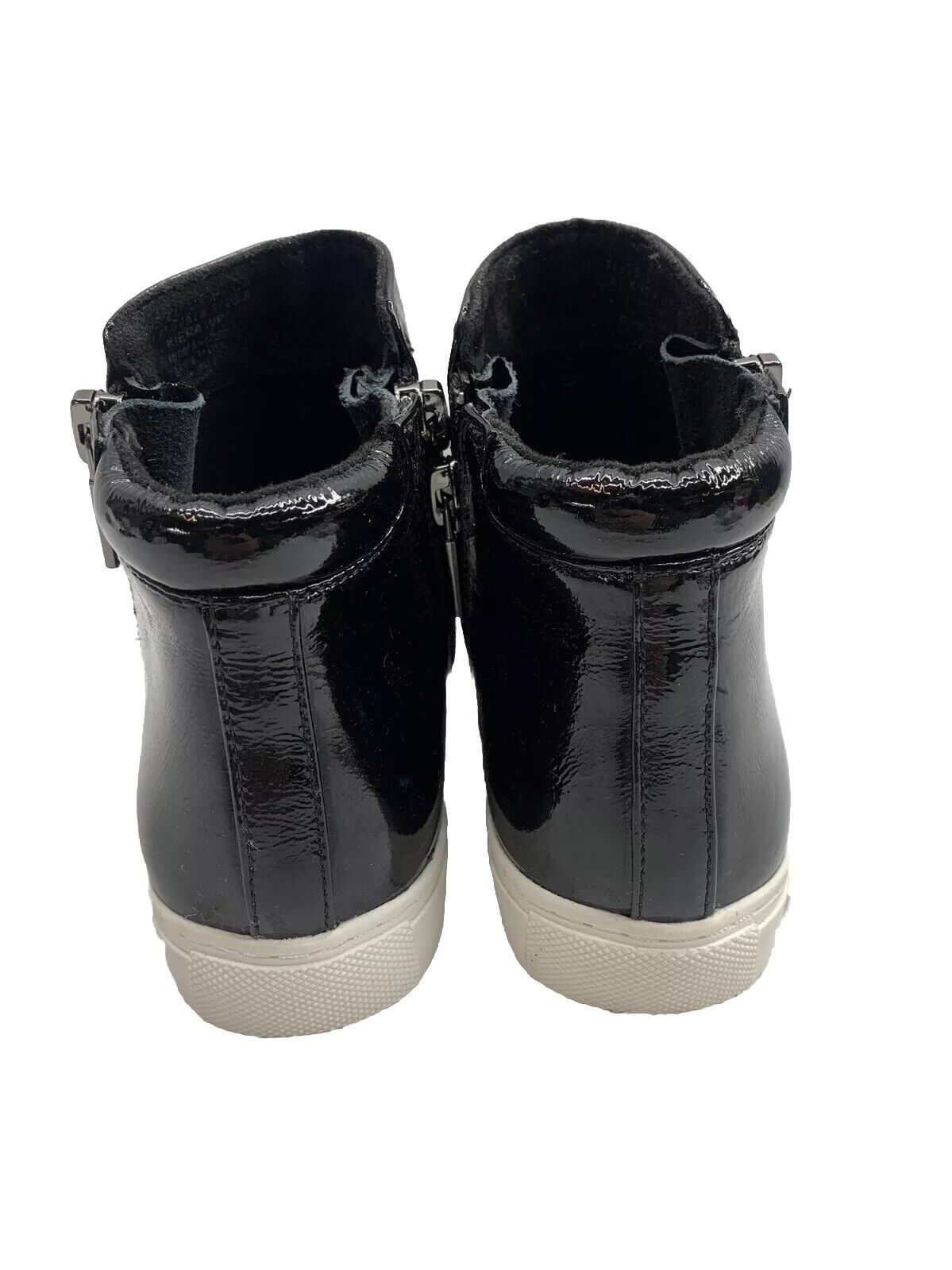 Kenneth Cole New York 'Kiera' Zip High Top Black Sneakers Patent Leather Size 7M