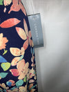 London Times Women's Inset Waist Midi Dress Navy Melon Casual Size 14 Floral