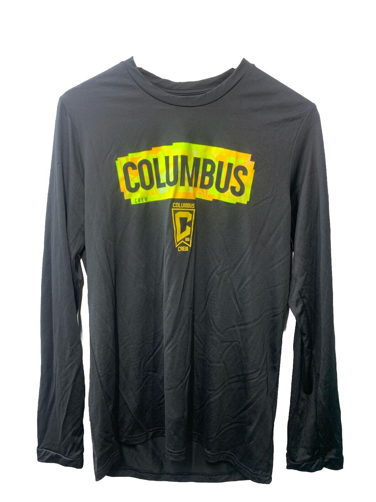 adidas Men's Columbus Crew Long Sleeve Pre-Game T-Shirt Size M Black Crew Neck