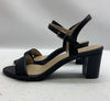 Naturalizer Womens Bristol Black Heel Sandals Shoes 7.5 Medium Open Toe Buckle