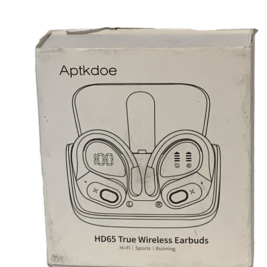 Aptkdoe HD65 True Wireless Bluetooth Earbuds Pink Rechargeable Hi-Fi for Sports