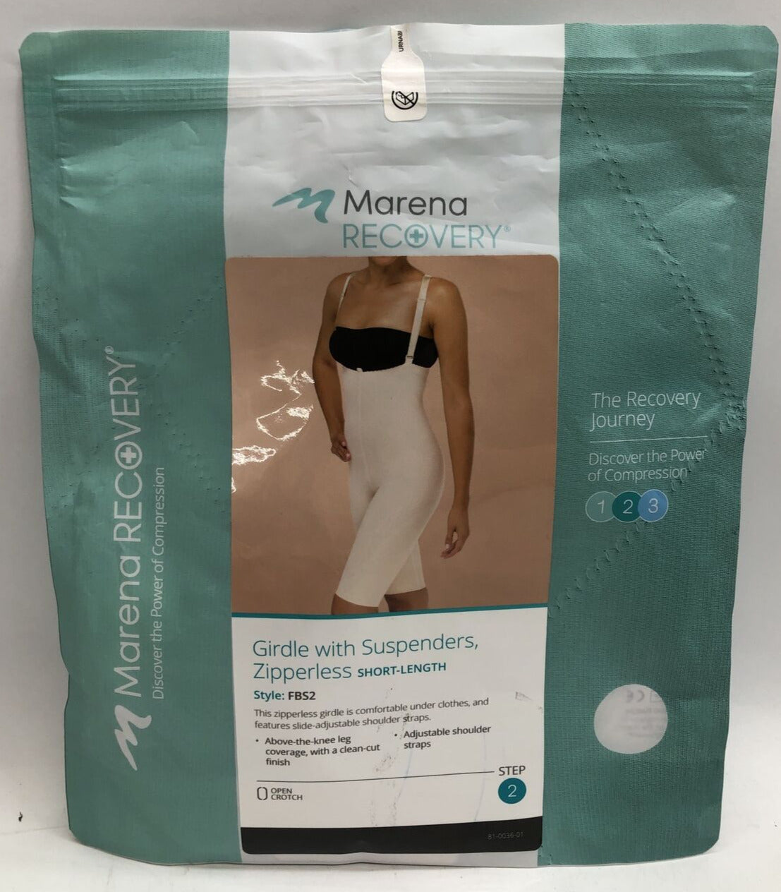 Marena Recovery Suspender Girdle Women's Size XS Black Zipperless Short-length