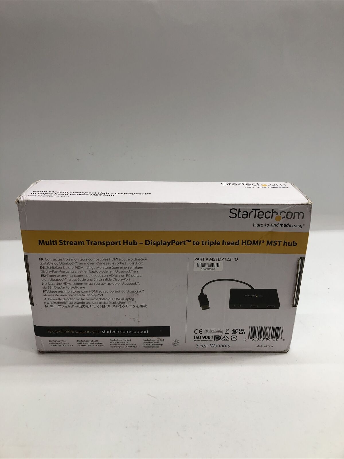 StarTech Multi Stream Transport - DisplayPort to Triple Head HDMI MST MSTDP123HD