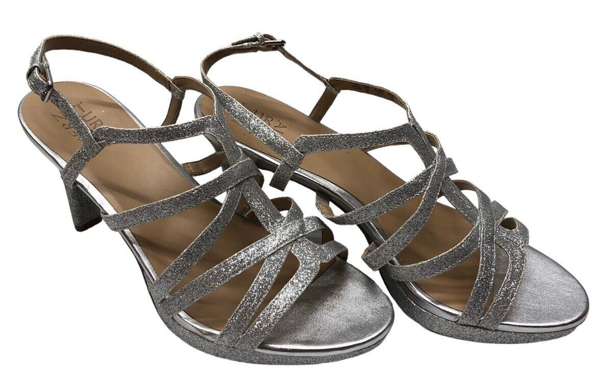 Women's Naturalizer, Baylor Dress Sandal H1868S5022 Silver Synthetic Wm Size 10w