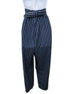 GRACE KARIN Women Long Pants Striped High Waist Casual Pants Navy/White Size XL