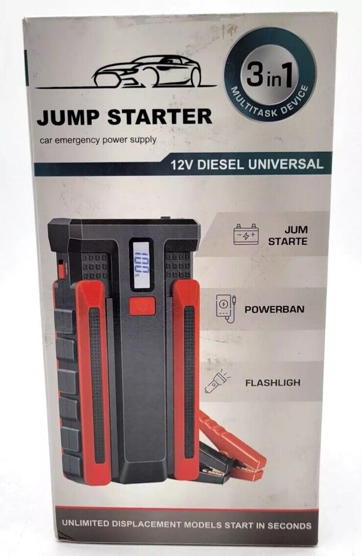 Scatach Jump Starter Car Emergency Power Supply 12V Diesel Universal Black/Red