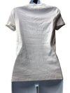 White T-Shirt Gap Woman’s Basics Half Button V-neck Size Short Sleeve Top Shirt