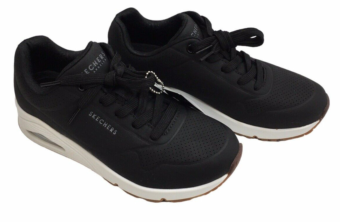 Skechers 73690 Uno Stand on Air Memory Foam Lace Up Shoes Sneaker Black Size 6