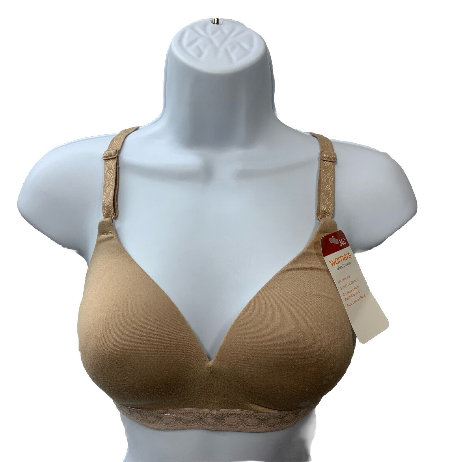 Warner's Women's Blissful Benefits Super Soft Wireless Comfort Bra Size 34C