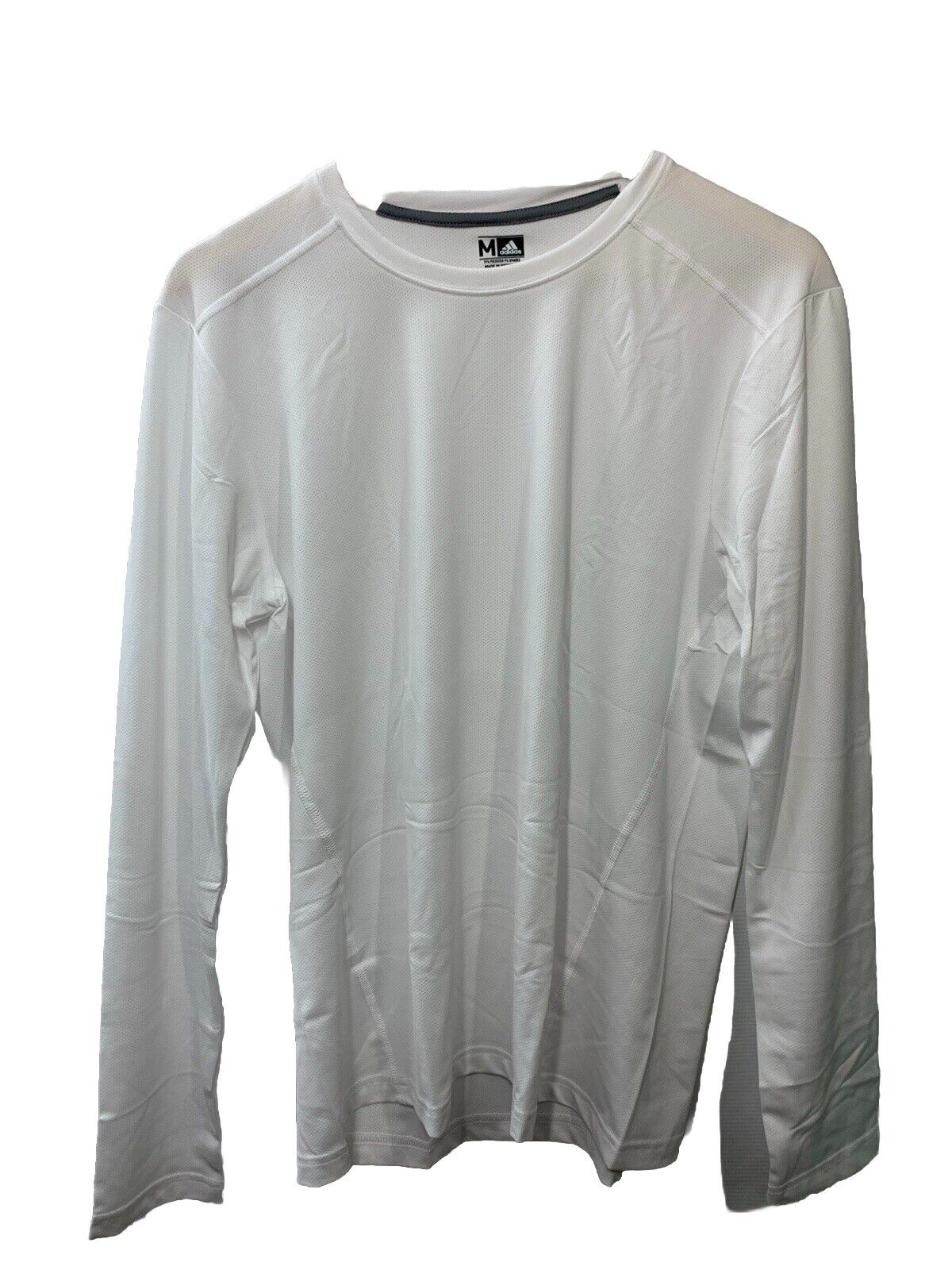 Adidas Breathable Mesh Long Sleeve Shirt Size Large White RN#90288 Activewear