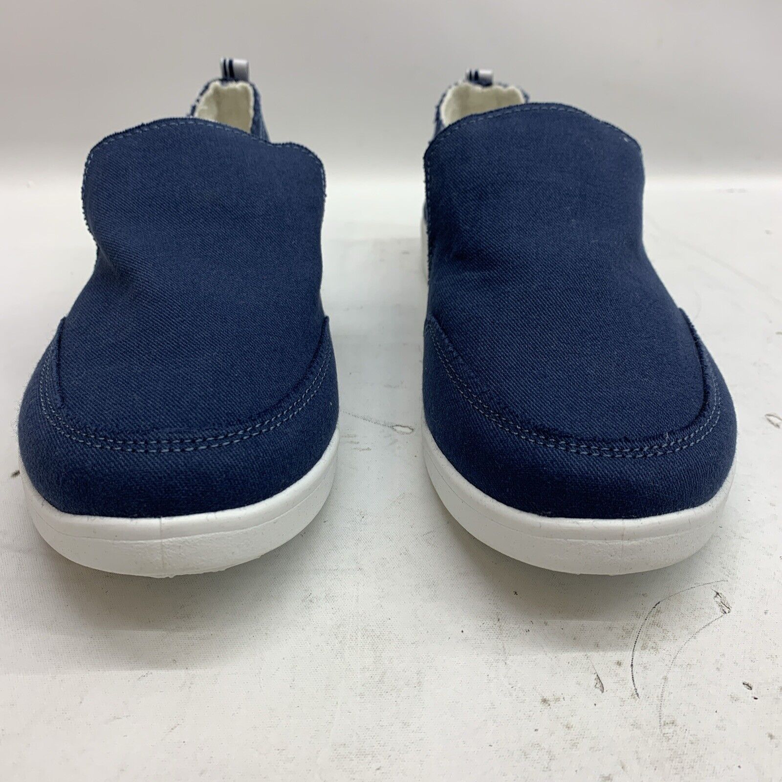 Vionic Beach Sneakers Malibu Womens 8W Navy Blue Canvas Slip-on Shoes Casual