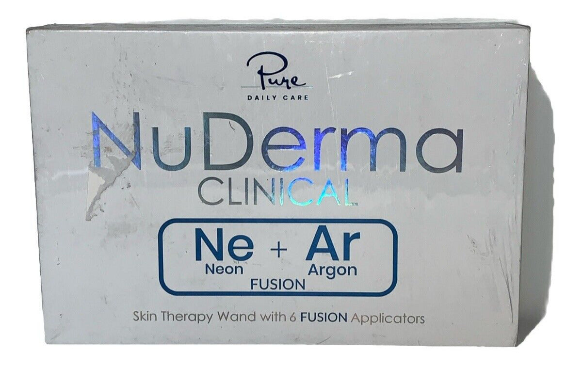 Pure Daily Care NuDerma Clinical Ne+Ar Skin Therapy Wand with 6 Fusion Applicato