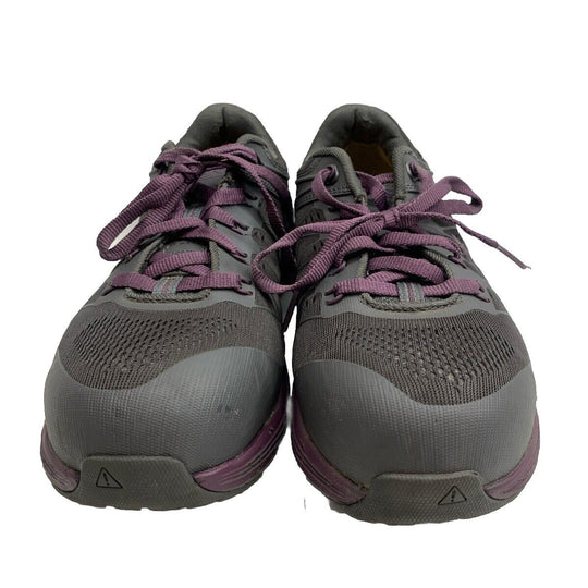 Keen Vista Energy Comp Toe Work Shoes Gray Purple Mesh Lace Up Low Top Size 9w