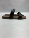 STEVE MADDEN Dual Strap Flat Sandal Women's Size 8.5 Black Leather Open Toe