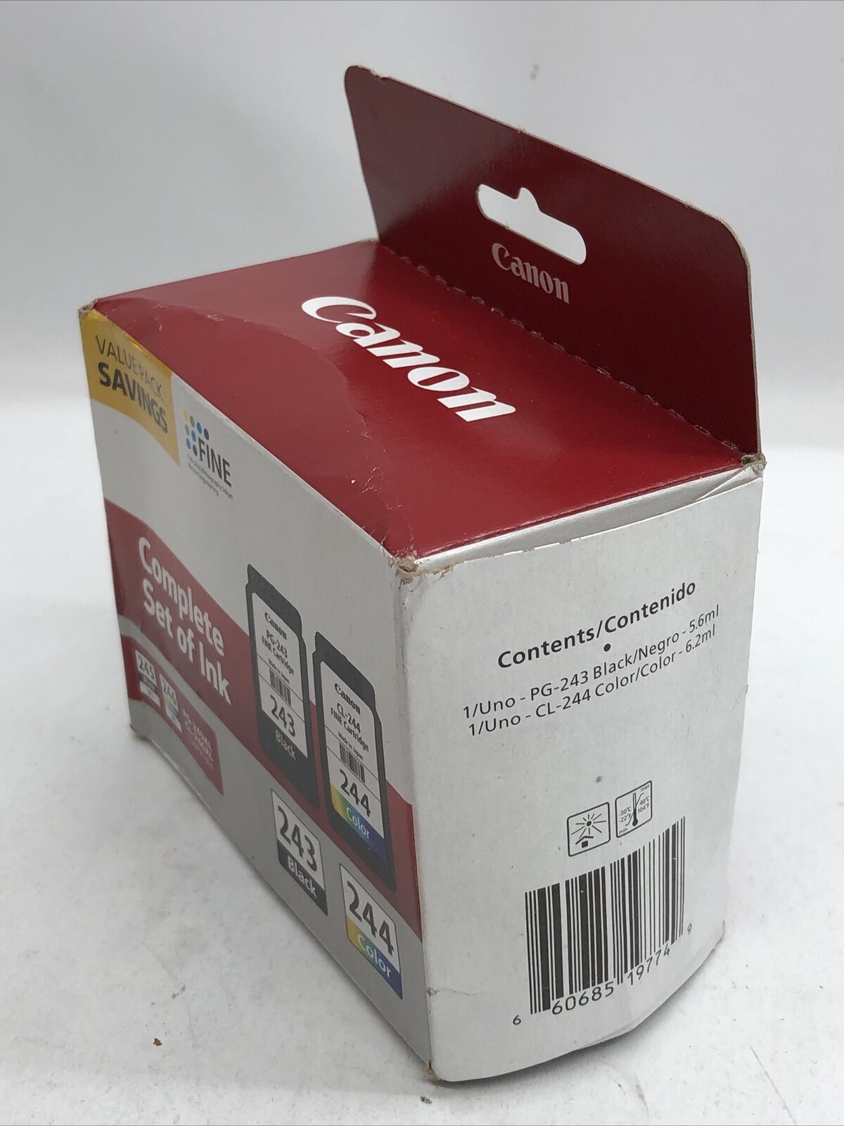 Genuine Canon PG-243 Black CL-244  Color  (1287C006) Ink Cartridges - Combo Pack