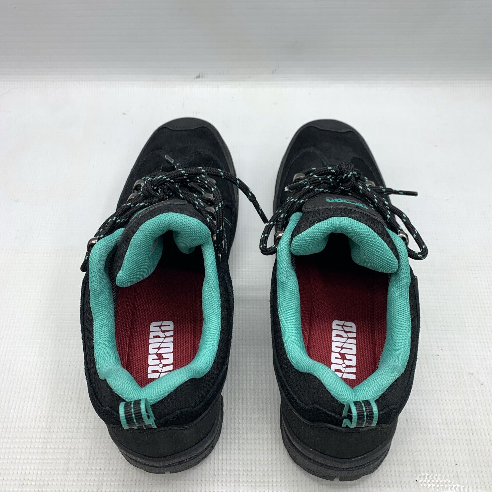 R-CORD Womens Hiking Shoes Teal And Black Size 9 Lace-up Outdoor Trekking Boots