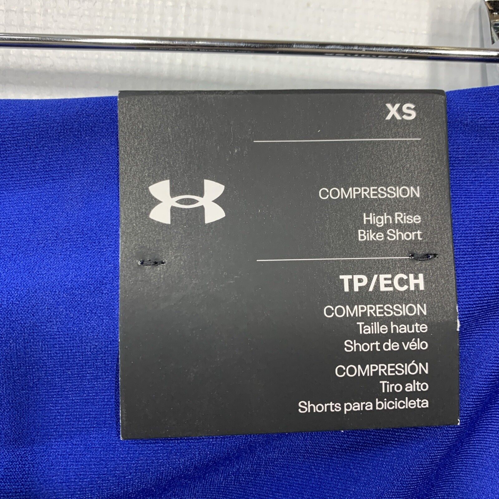 Under Armour Women's Heatgear Bike Shorts Size XS Blue Compression High Rise