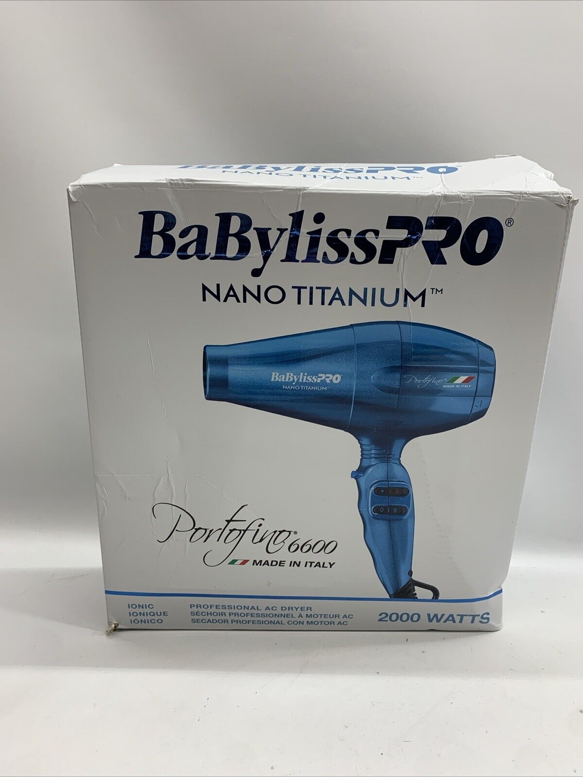 BabylissPRO Nano Titanium Portofino 6600 Dryer - Blue Hair Styling & Appliances