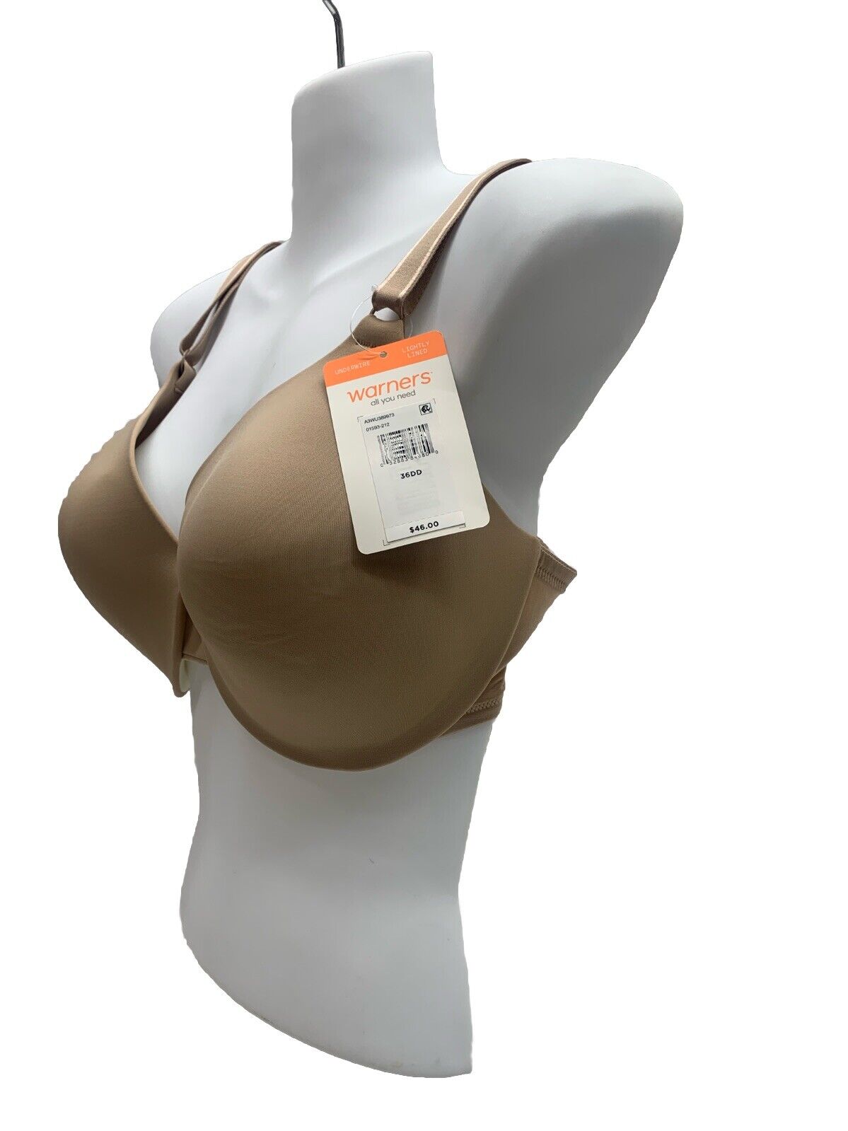 Women's Cushioned Underwire Lightly Lined T-Shirt Bra 1593, Toasted Almond, 36DD